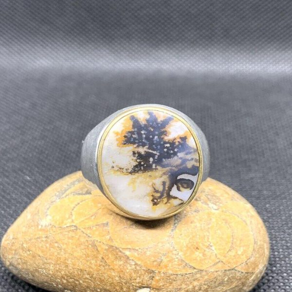 Dendritic agate | Shajri Aqeeq Ring 1