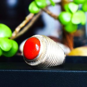 Natural Red Coral Marjan Ring7