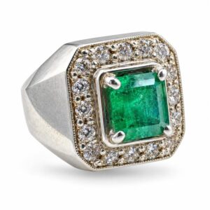 Natural Swat Emerald Ring Handmade Silver Jewelry
