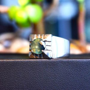 Bicolor Sapphire Ring for Man