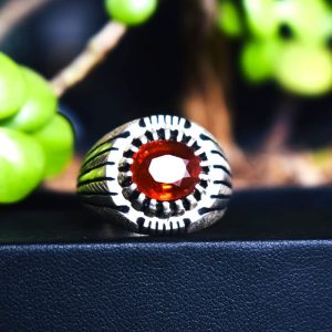 Hessonite Garnet Ring
