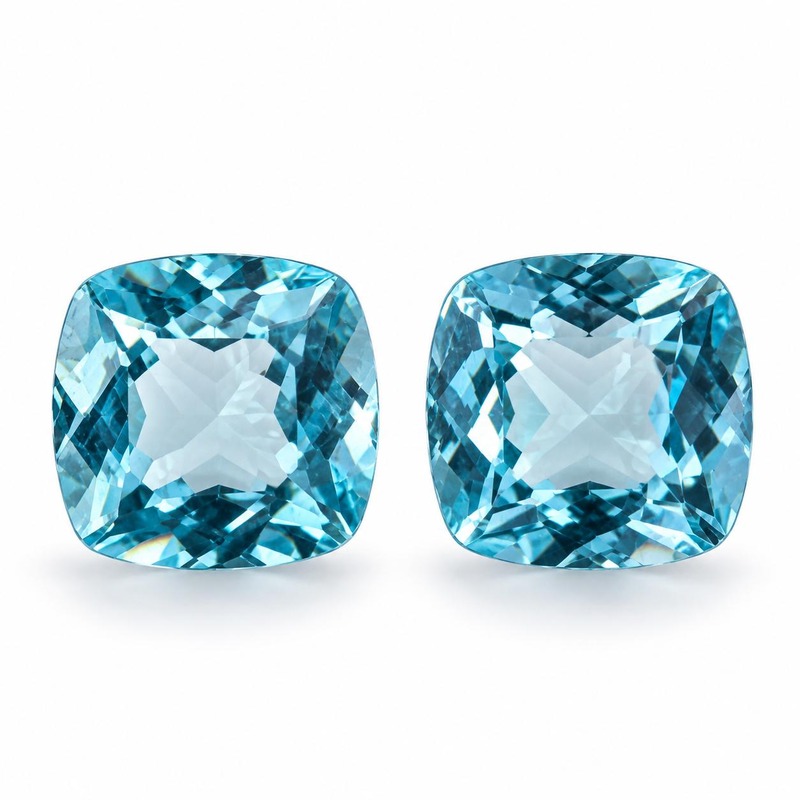 Natural Swiss Blue Topaz Gemstone Pair Matched Blue Topaz 16.37 Ct(Pair)