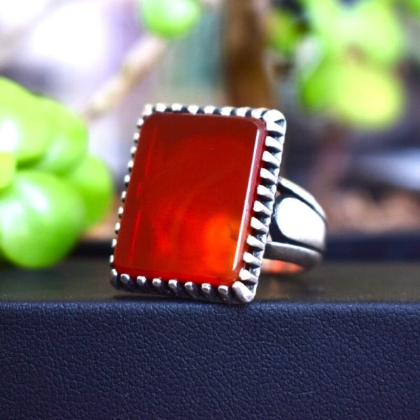 Carnelian Agate Yemni Aqeeq Ring c10