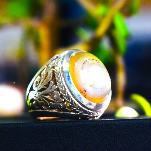 Natural Eye Agate Aqeeq Ring17(2)
