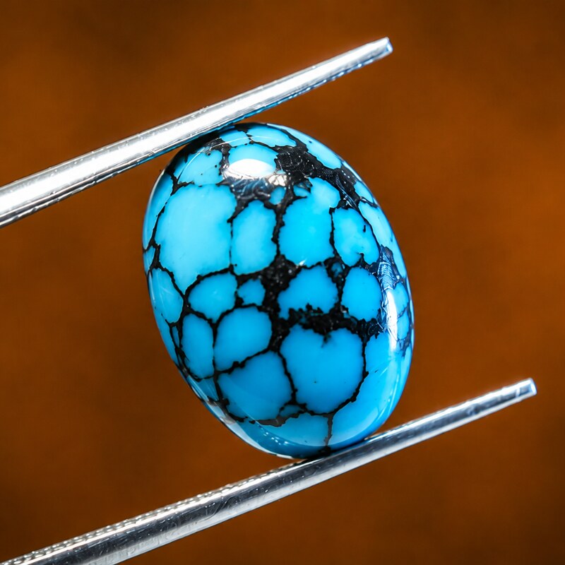 Natural Kingman Spiderweb Turquoise Feroza – 6.49 Ct