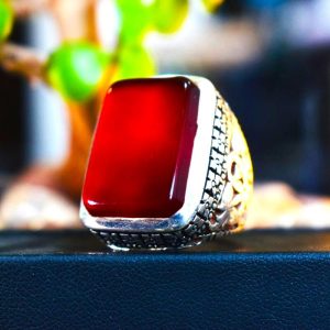 Natural Carnelian Agate Irani Aqeeq Ring(20) (1)