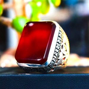 Natural Carnelian Agate Irani Aqeeq Ring21