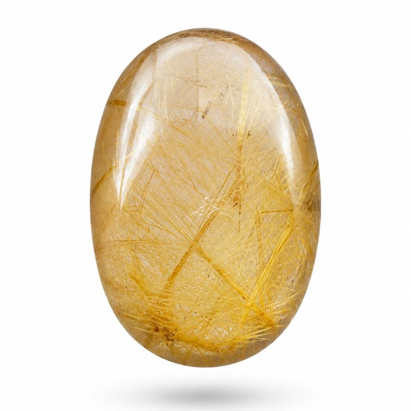 Natural Golden Rutile Quartz Gemstone C24