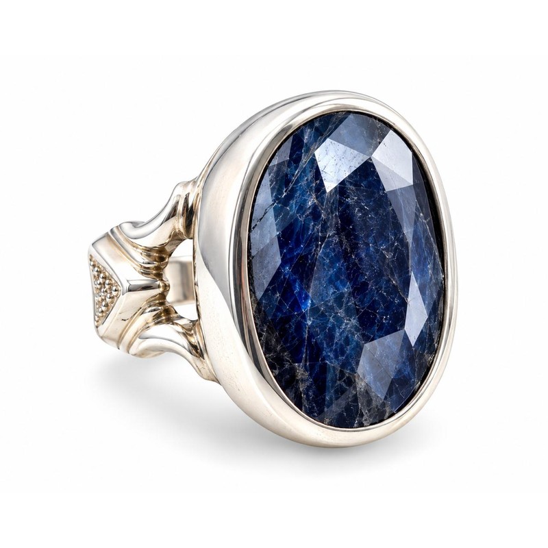 Natural Blue Sapphire Ring Handcrafted Silver Jewelry