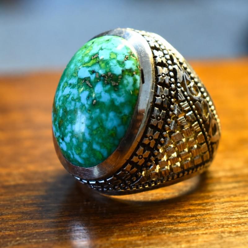 Natural Turquoise Feroza Ring Natural gemstone Ring 925 Sterling Silver