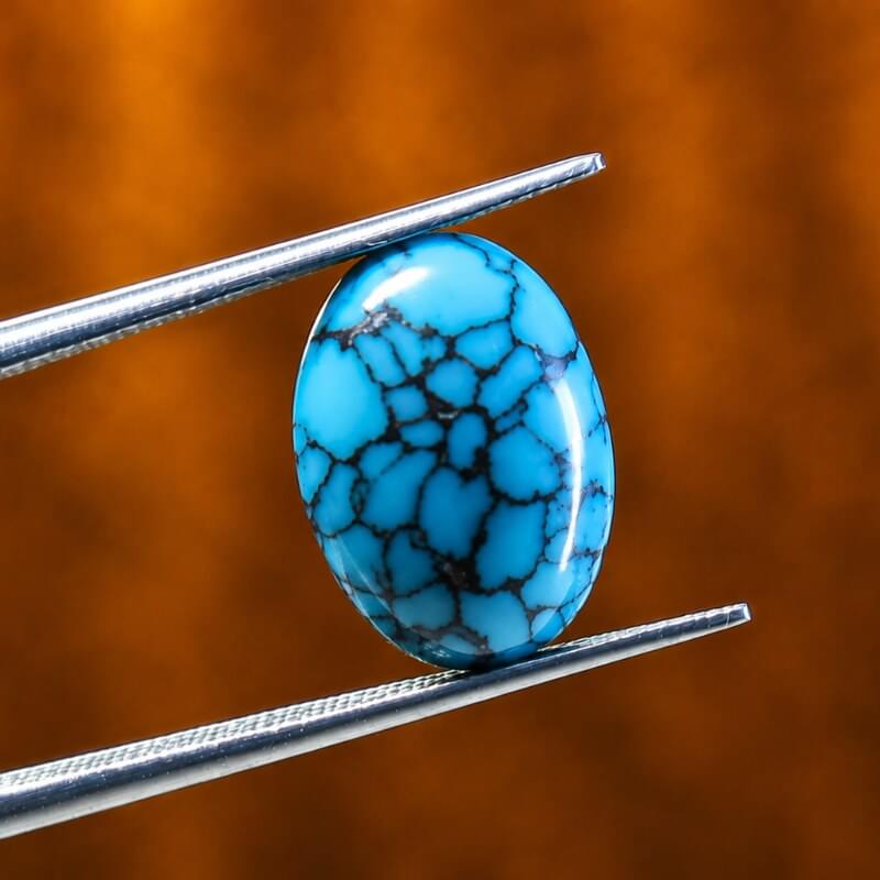 Natural Kingman Spiderweb Turquoise Feroza – 6.49 Ct1