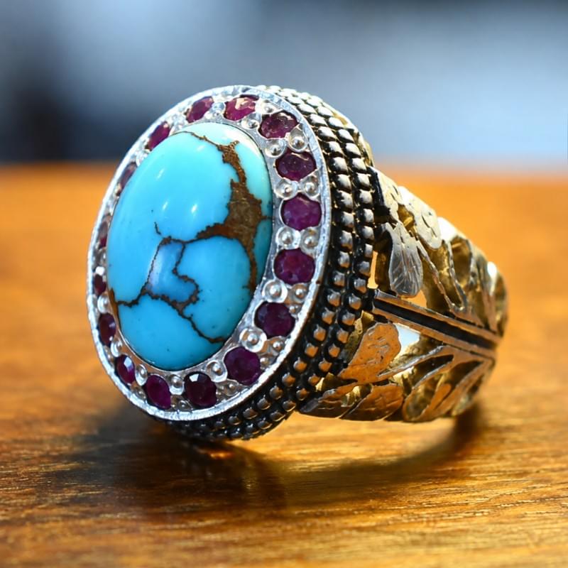 Turquoise Feroza Ring-925 Silver Ring