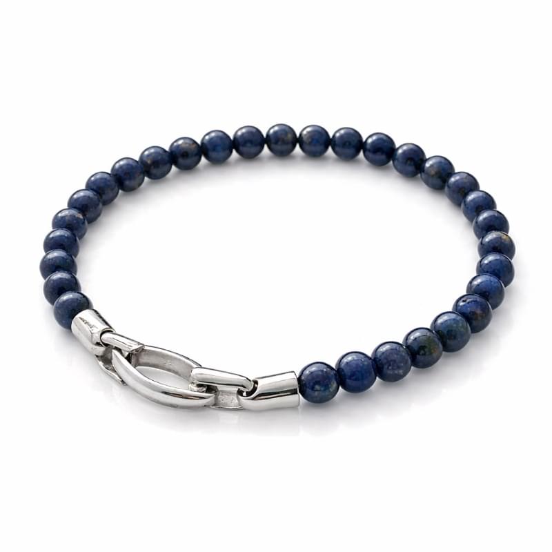 Natural Lapis lazuli Lajward Bead Bracelet with Silver Clasp Handmade Gemstone Bracelet